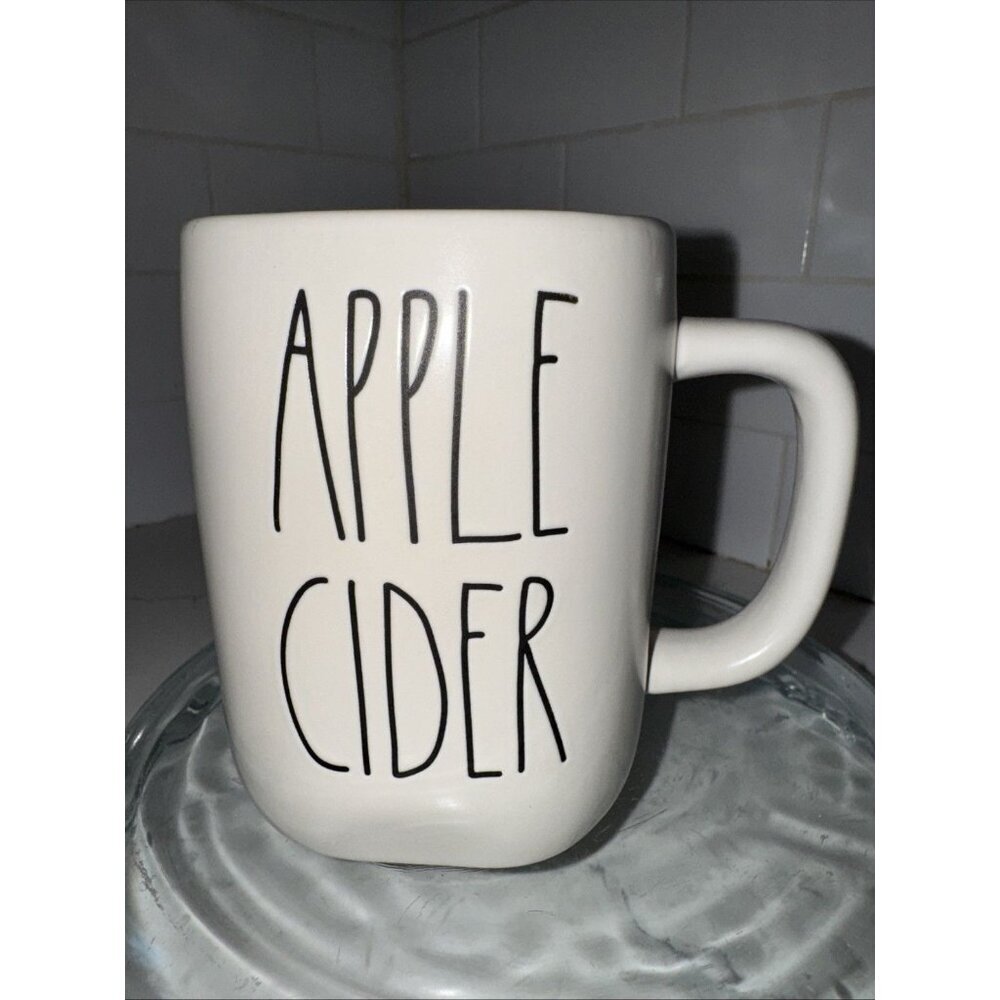 Rae Dunn by Magenta Fall Mug “APPLE CIDER” Burgundy Interior